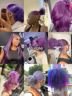 Hair Color Ideas For Purple, Purple Natural Hair, Hair Styles For Girls, Fashionable Hairstyles, Trendy Braids, Peekaboo Hair