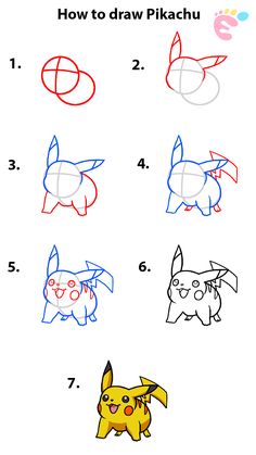 how to draw pikachu from the pokemon movie step by step instructions for kids