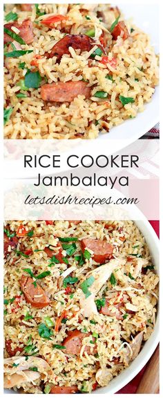 rice cooker jambaalaya is an easy and delicious side dish that can be made in less than 30 minutes