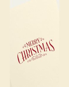 a christmas card with the words merry christmas written in red and white on top of it