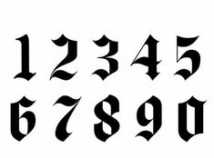 the letters and numbers are black with white lettering on them, all in different styles