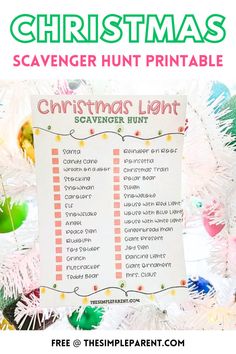 Christmas Light Scavenger Hunt Paper. With Text Reading: FREE Christmas Light Scavenger Hunt Printable. Christmas Lights Scavenger Hunt, Christmas Light Scavenger Hunt, Holiday Movie Night, Scavenger Hunt Printable, Christmas Scavenger Hunt, Holiday Traditions Family, Snowflake Lights, Free Printable Games, Holiday Sprinkles