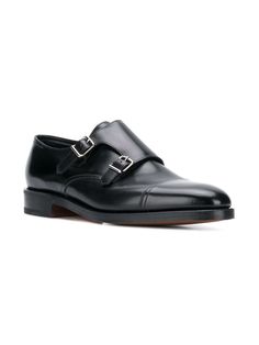 John Lobb Black Calf Leather William Buckled Shoes. Pure black calf leather shoes, almond toe, tonal stitching, top double buckle strap, leather lining, tonal sole.Gender: MENMaterial: 99%CALF LEATHER 1%RUBBERColor: BlackMade in: GBProduct ID: 228032L*Import tax/duty will be calculated at checkout (If applicable) Buckled Shoes, John Lobb, Pre Fall Collection, Moccasins Shoes, Pure Black, Buckle Shoes, Shoes Uk, Shoe Collection, Moccasins