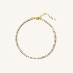 Bring a touch of luxury into your everyday life with our Dainty CZ Tennis Bracelet. Get ready for endless compliments - this bracelet will shine at every angle and make you feel like a million bucks. Crafted with gold vermeil and sparkly cubic zirconias, you'll never want to take this bracelet off - and you won't have to! It's so versatile, so you can easily dress it up or down, whether you take it to the gym or date night. DETAILS Bracelet length: 6.5" with 1" extender 14k gold vermeil -or- ste Jade Flower, Flower Hoop Earrings, Love Knot Ring, Gold Filled Ring, Matching Jewelry, Tennis Necklace, Tennis Bracelet Diamond, Stud Earrings Set, Favorite Rings