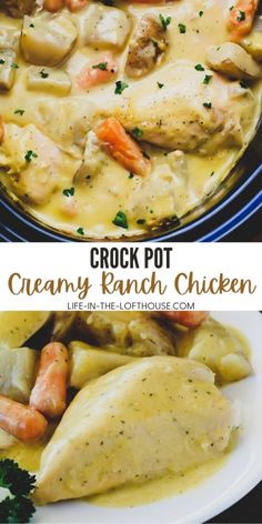 crock pot creamy ranch chicken with carrots and potatoes