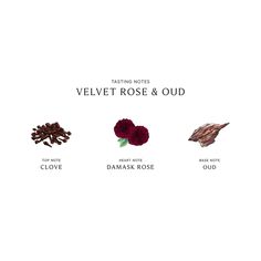 velvet rose and oud is shown in three different colors, with the names above it