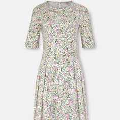 Women’s Size 10 Uk - Fits Like Us 6/8 Brand New With Tags Classic A-line Spring Dress, Mid-length Ditsy Floral Dress For Garden Party, Chic A-line Dresses With Ditsy Floral Print, A-line Dresses With Ditsy Floral Print For Spring, Fitted Cotton Midi Dress For Spring, Fitted Midi Floral Dress With Ditsy Print, Fitted Midi-length Ditsy Floral Print Dress, Fitted Midi Length Floral Dress With Ditsy Print, Casual A-line Floral Dress For Daywear