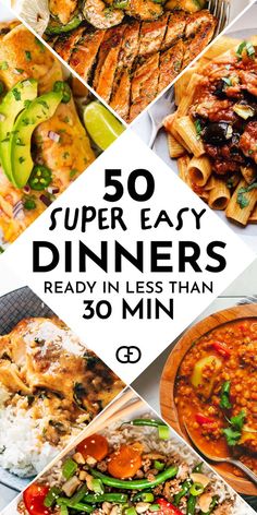 50 super easy dinners ready in less than 30 minutes to go on the table