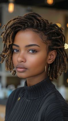 Dreadlocks Bob Hairstyles, Faux Loc Bob Style Crochet, Classic Black Beauty, Cool Mom Hair, Short Crochet Locs, Short Hair Locs, Bob Faux Locs, Loc Hairstyles For Women, Locs Women