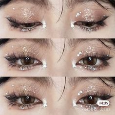 Old Fashion Makeup, Cute Creative Makeup Looks, Txt Concert Makeup Ideas, Enhypen Concert Makeup, K Pop Eye Makeup, Txt Concert Makeup, Douyin Glitter Makeup, Ateez Makeup Looks, Korean Glam Makeup