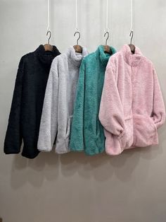 Women's Light n Soft Fleece Daily Warm Jacket Size One size, good for US size 4-12 Length 68cm Chest width 60cm Fabric and Care Polyester 100% Machine washable and tumble dry Made in S Korea Casual Fleece Jacket For Winter Loungewear, Cold Weather Long Sleeve Sweatshirt With Pockets, Fleece Jacket For Cold Weather And Winter, Winter Fleece Jacket For Cold Weather, Cozy Fit Fleece Jacket For Loungewear, Winter Fleece Jacket With Pockets For Loungewear, Cozy Winter Fleece Jacket For Loungewear, Fleece Outerwear With Long Sleeves, Warm Fleece Casual Outerwear