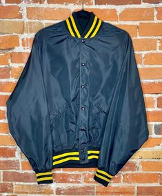 Authentic 90's Vintage Bomber Jacket  Made in USA Brand: Pro Fit, King Louie  Condition: Like New Retro Fall Track Jacket For Streetwear, Vintage Fall Sport Coat For Streetwear, Vintage Sport Coat For Fall Streetwear, 90s Style Fall Outerwear For Streetwear, Vintage Winter Track Jacket For College, 90s Style Long Sleeve Outerwear For College, 90s Style Winter Windbreaker For College, Vintage Outerwear With Ribbed Cuffs For College, 90s Style Long Sleeve Windbreaker For Fall