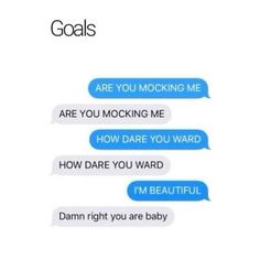 some text messages with the words goals written on them