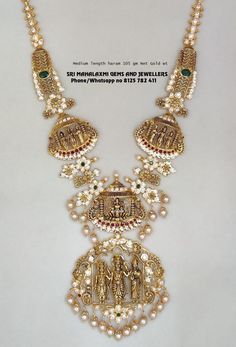 22 Carat Gold Jewellery, Long Haram, Indian Wedding Jewelry Sets, Diamond Wedding Jewelry, Pearl Jewelry Design, Jewellery Wedding, Gold Jewelry Simple Necklace, Antique Jewellery Designs, Diamond Necklace Designs