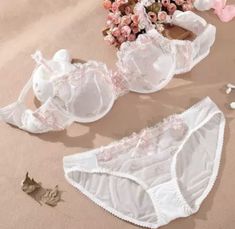 FREE SHIPPING: Exquisite Lotus Pink Floral Embroidery Transparent Lace Hollow Brassiere Sexy Push-up Bra And Panty Lingerie Set sold by lovelygirlss on Storenvy Lace Bra Set, Hot Lingerie, Comfortable Bras, Bra Style, Lace Material, Bra And Panty Sets, Bras And Panties, Pink Bra, Bra Styles