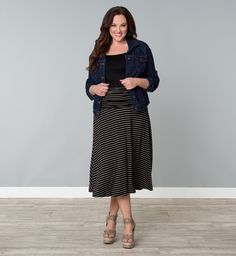 Convertible Skirt and Dress Convertible Skirt, Big And Tall Outfits, Stylish Plus, Plus Size Skirts, Plus Size Womens Clothing, Stripe Skirt, Full Figured, Plus Size Clothing