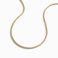 2.4mm. Vintage-style layering chain, ideal for layering but supremely wearable alone. Everyday Cuban Link Box Chain Necklace, Yellow Gold Box Chain Necklace For Layering, Best Gift Cards, Halo Necklace, Feminine Women, Charm Necklace Silver, A Necklace, Moon Necklace, Box Chain