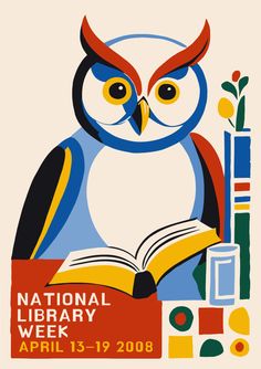 Elevate your walls with literary elegance #BookwormNook #LitPosterGoals
National Library Week 2008 Poster - Retro Owl Reading - Educational Wall Art - Library Decor - Book Lover Gift - Literary Poster