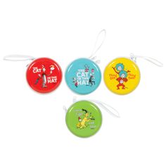 the cat in the hat christmas ornament ornaments set of 4 - multicolored