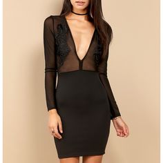 New Dress, But No Tags. Absolutely Beautiful And Sexy Bodycon Dress With See-Through Lace And Very Low Cut V-Neck. It’s New/Unworn Dress, But I Don’t Have The Tags! It Runs Small And Will Definitely Fit Xs Size As Well. Content 95% Polyester, 5% Spandex Size Model Is Wearing A Small. All Measurements Are For A Small. Body Length : 33" Chest : 32" Sheer V-neck Bodycon Dress For Party, Sheer Stretch V-neck Dress, Stretch V-neck Dress With Sheer Sleeves, Fitted V-neck Midi Dress For Club, Fitted Black V-neck Dress For Date Night, Fitted Backless V-neck Cocktail Dress, Stretch V-neck Midi Dress For Party, Elegant Sheer Bodycon Dress For Club, Stretch Midi-length V-neck Dress For Party