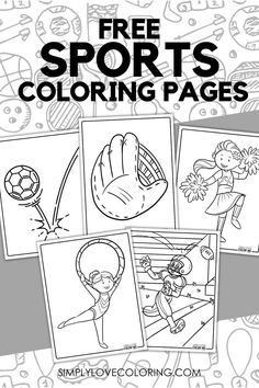 coloring pages for kids to color with the words free sports coloring pages and pictures on them