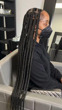 Large Long Box Braids, Big Plats Braids Natural Hair, Not Less Box Braids, Long Big Braids, Jungle Braids, Braids Jumbo