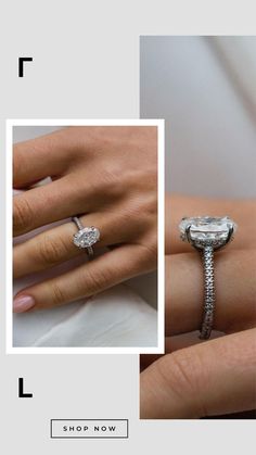 a woman's hand with two engagement rings on it and an image of her wedding ring