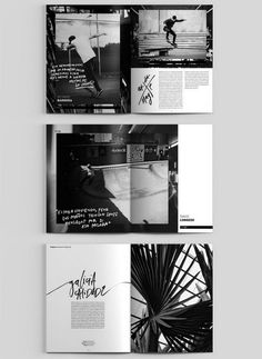 an open magazine with black and white photos