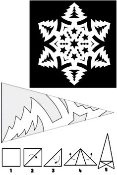 paper snowflakes are cut out and placed on top of each other to make an origami snowflake