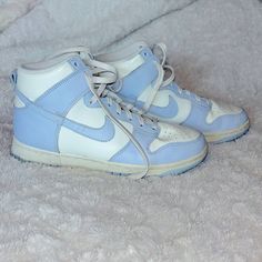 Nike Light Blue High Top Shoes. Is A Women’s Size 8. In Very Very Good Condition, Only Worn Twice. Open To Offers! Light Blue Shoes Aesthetic, Blue Shoes Aesthetic, Nike Light, Light Blue Shoes, Blue High Tops, Oc Design, Shoes Color, High Top Shoes, Design Help