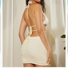 Women's Dresses Cut Out Waist Tie Backless Halter Neck Bodycon Dress Dress For Women Halter Neck Bodycon Dress, Neck Bodycon Dress, Dress Cuts, Dress For Women, Waist Tie, Short Dress, Halter Neck, Women's Dresses, Short Dresses