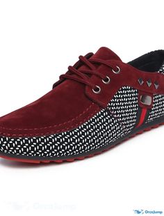 OrcaJump - Mens Comfort Sneakers Lightweight Sole Driving Loafers Outdoor Walking Shoes PU Red Blue Black Fall Spring Moccasins Mens, Leather Loafer Shoes, Sporty Casual, Driving Loafers, Leather Wear, Breathable Shoes, Comfort Shoes, Comfortable Sneakers, Shoes Lace