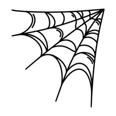 a black and white drawing of a spider web