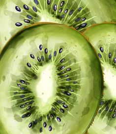 slices of kiwi are arranged in the shape of a circle