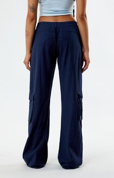 Embrace laidback sophistication with the PacSun Linen Cargo Pants. Crafted for both comfort and style, these pants feature a timeless cargo design in a breathable linen fabric. A back elastic waistband offers some added comfort and a straight-leg baggy fit completes the look. Cheap Urban Pants With Relaxed Fit, Cheap Urban Parachute Pants With Straight Leg, Low Rise Blue Cargo Pants, Affordable Sporty Low-rise Bottoms, Cargo Pants Stylr, Where I Get My Cargo Pants, Cargo Pants Outifit, Where To Get Good Cargo Pants, Vargo Pants