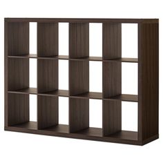 an open bookcase with six shelves on each side