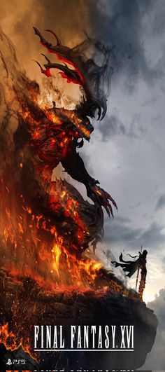 the movie poster for final fantasy xxvi, with an image of a giant monster