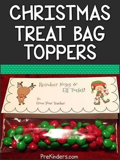 christmas treat bag toppers with text overlay