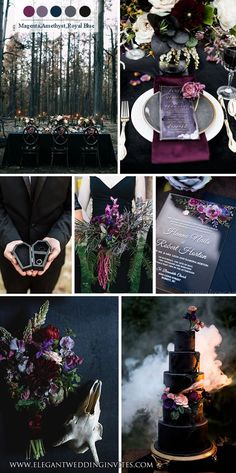 a collage of photos showing different types of wedding decor