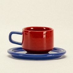 Spill the Tea Cup and Saucer | US-Red and Blue-Dennis Did It Battery Operated Lamps, Spill The Tea, Rooms Decor, Blue Electric, Blue Eggs, Moving Gifts, Day Time, Tea Art, Tableware Collection