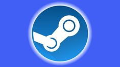 the logo for steam on a blue background