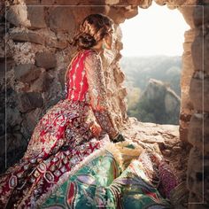 Buy Pakistani Red Bridal Dress in Pishwas Style, hand-crafted with the ravishing details of Gota, Goldwork, Tilla, Dabka kora, and Resham. Custom Sizes. Pishwas Pakistani, Bridal Pishwas, Pakistani Bridal Dress, Red Bridal Dress, Gold Work, Pakistani Bridal, Make Color, How To Dye Fabric, Bridal Lehenga