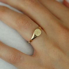 Annalise Ring - L. Priori Gold Initial Ring, Engraved Initials, Letter Ring, Signet Rings, Family Jewellery, Gold Signet Ring, Gold Hand, Initial Ring, Jewelry Lookbook