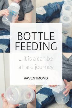 a baby drinking from a bottle with the words bottle feeding it's a can be a hard journey