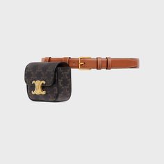 BELT BAG TRIOMPHE BELT in TRIOMPHE CANVAS AND CALFSKIN - Tan | CELINE