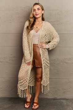 HEYSON Boho Chic Full Size Western Knit Fringe Cardigan
This cardigan features a luxuriously soft knit that feels gentle against your skin, ensuring ultimate comfort all day long. The trendy fringes add a touch of bohemian flair, making it a versatile piece that can effortlessly elevate any outfit. Whether you're heading to the office or a casual weekend outing, this cardigan is a must-have for staying warm, chic, and effortlessly fashionable. Long Summer Cardigan, Western Cardigan, Bohemian Schick, Trendy Fringe, Boho Chique, Chic Cardigan, Fringe Cardigan, Saint John, Casual Weekend