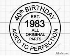 a stamp with the words 60th birthday and an image of a circle that says, all original parts to perfection