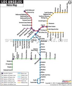 the los angeles metro map is shown in black and white