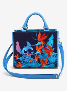 Loungefly Disney Lilo & Stitch Birds of Paradise Handbag — BoxLunch Exclusive | BoxLunch 626 Day, Beach Mall, Tropical Accessories, Disney Duos, Embroidered Duck, Embroidered Portrait, Lilo Et Stitch, Disney Handbags, Plush Backpack