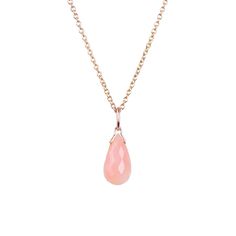 "Sweet and gentle Natural Pink Opal drop necklace suspended from a delicate chain. For a special gift for wife on the 14th Anniversary or October Birthday. Matching earrings available here: https://etsy.me/38LqRtU M A T E R I A L S: * natural pink opal * 14k Gold Filled / 14k Rose Gold Filled / Sterling Silver * spring ring clasp closure * personalized disc with BB letters on the chain end or ->Your initials * comes in our beautiful branded gift box along with the descriptive gemstone card S 14th Anniversary, Tiffany Stone, Mystic Quartz, October Birthday, Handmade Jewelry Gift, Delicate Chain, Silver Spring, Opal Necklace, Pink Opal